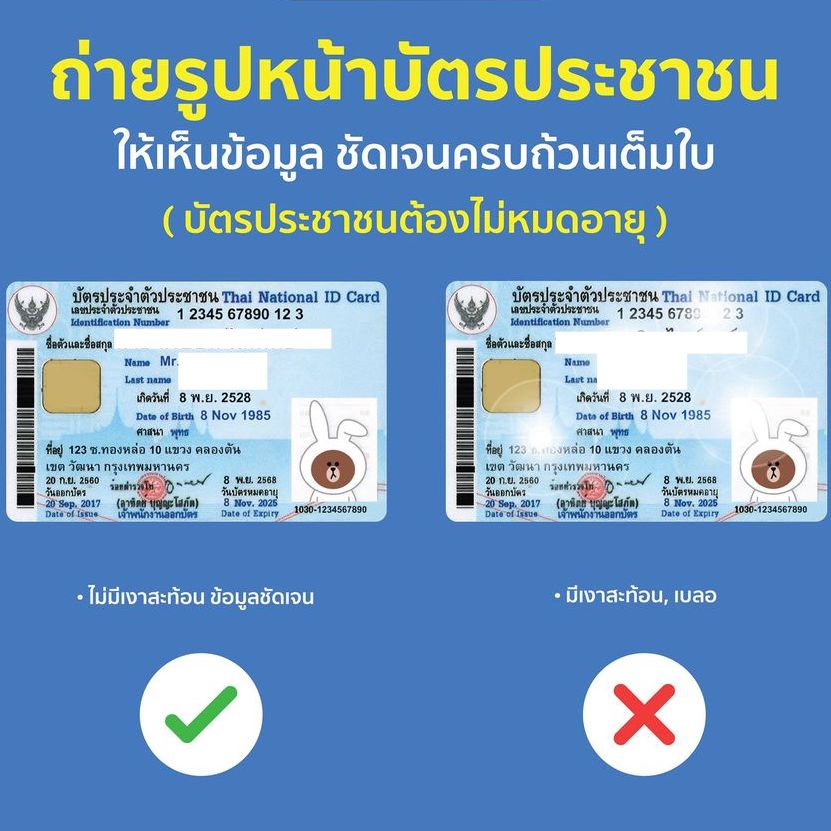 ภาพด้านหน้าบัตรประชาชน